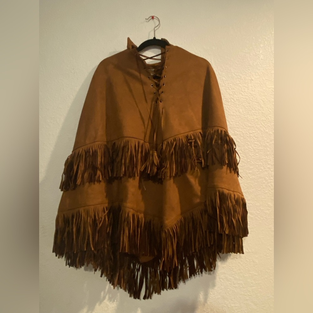Free People So Swiftly Suede Poncho
